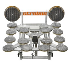 Panou rabatabil semnalizare LED lucrari - 15 lampi de 200 mm diametru si 2 lampi cu diametrul de 300 mm